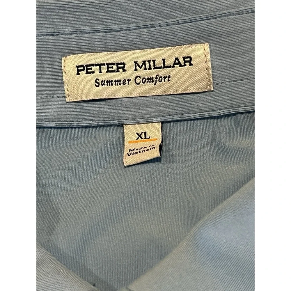 NWT PETER MILLAR SHIRT SUMMER COMFORT POLO Cottage Light Blue Embroidered - Picture 2 of 8